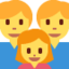 Emoji de familia: hombre, hombre, chica en Twitter